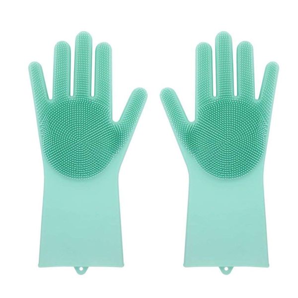 Multi-use Silicone Scrubbing Gloves Washing Glove for Dish Washing - Mint
