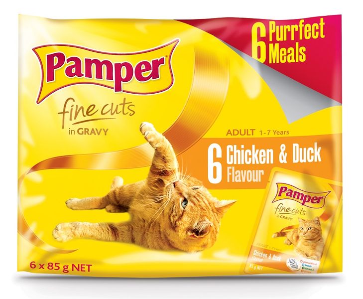 Pamper - Fine Cuts Multi-Pack Chicken &amp; Duck Cat Food - 12 x 85g