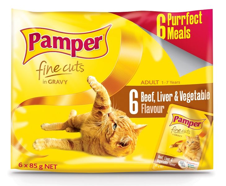 Pamper - Fine Cuts Multi-Pack Beef &amp; Liver Cat Food - 12 x 85g