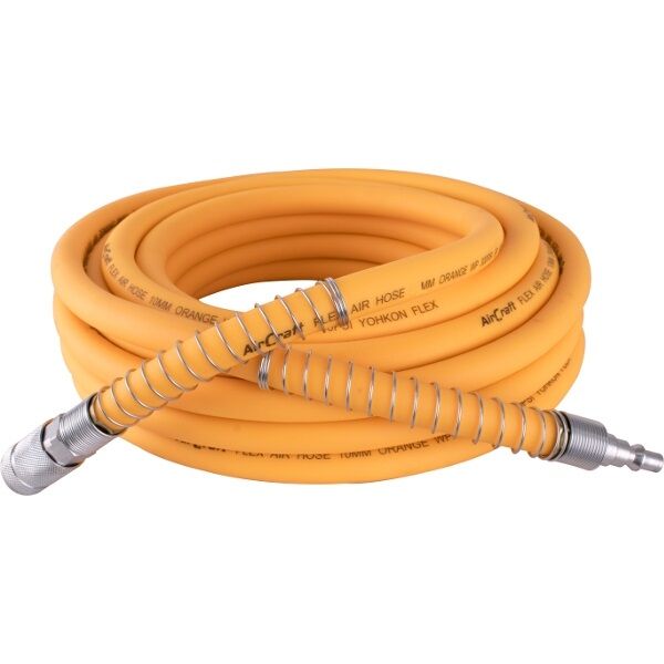 Aircraft Flex Air Hose Kit 10mm x 10M Orange W/Quick Coupler