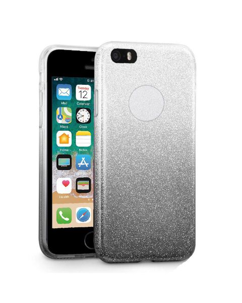 Glitter Sparkle Gradient Case for iPhone 5/5S/SE - Silver to Purple