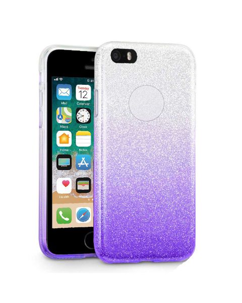 Glitter Sparkle Gradient Case for iPhone 5/5S/SE - Silver to Purple