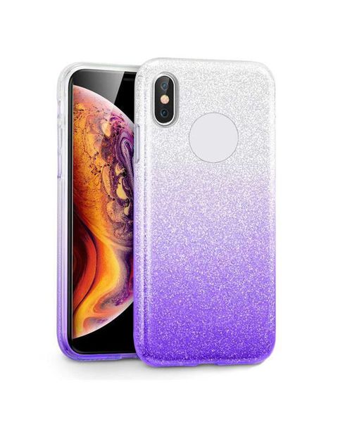 Glitter Sparkle Gradient Case for iPhone X/XS - Silver to Purple