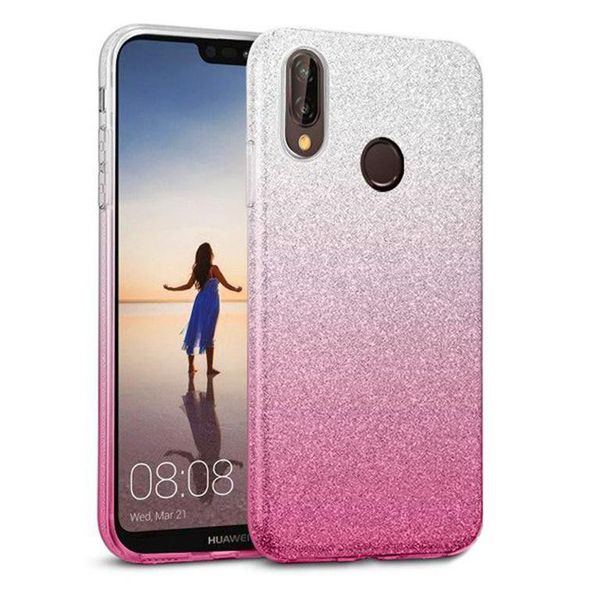Glitter Sparkle Gradient Case for Huawei P20 Lite - Silver to Black
