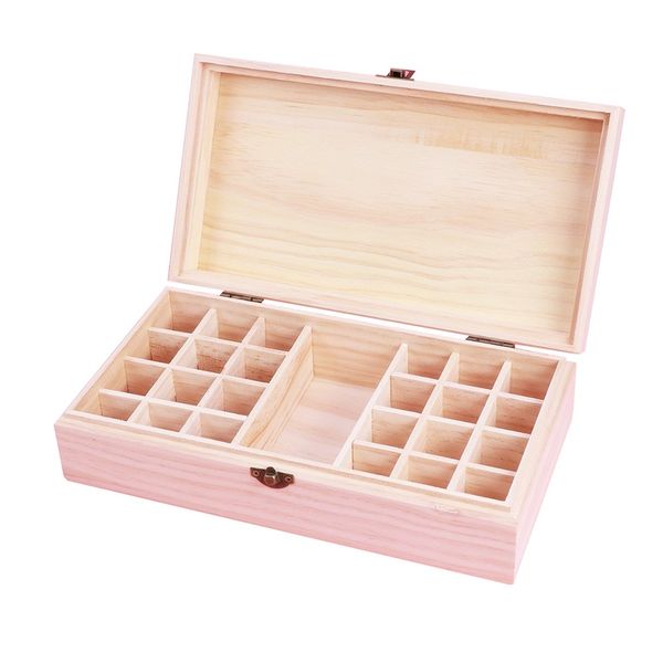 Wooden Essential Oil Box Organizer - 25 Bottle