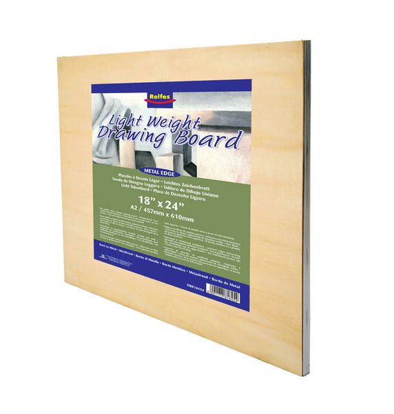 Rolfes Wooden Lightweight Drawing Board, 18 X 24 inch, Metal Edge