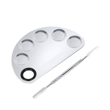 Stainless Steel Makeup Mixing Palette Set With Semi-circular Make