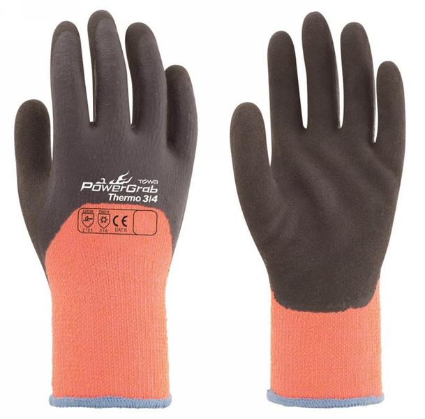 TOWA Work Glove PowerGrab Thermo 3/4 Orange 9/L - W45825