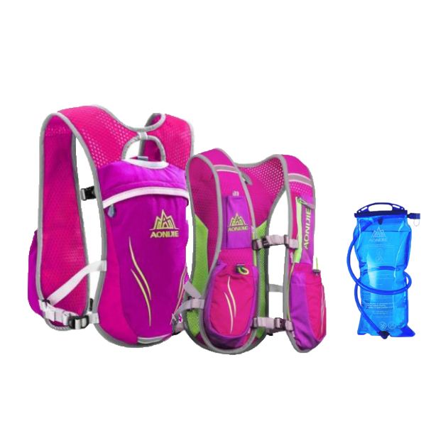 Lightweight Marathon Hydration BackPack With 1.5L Water Bladder-E885-Black