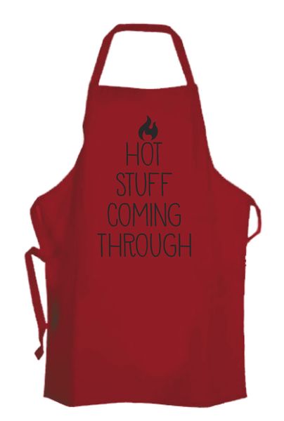 DSA Linen- 100% Cotton Slogan Apron - Red