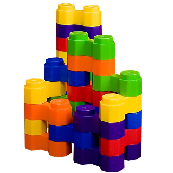 Greenbean Multi-Coloured Twin Building Blocks Set: 48 Pieces