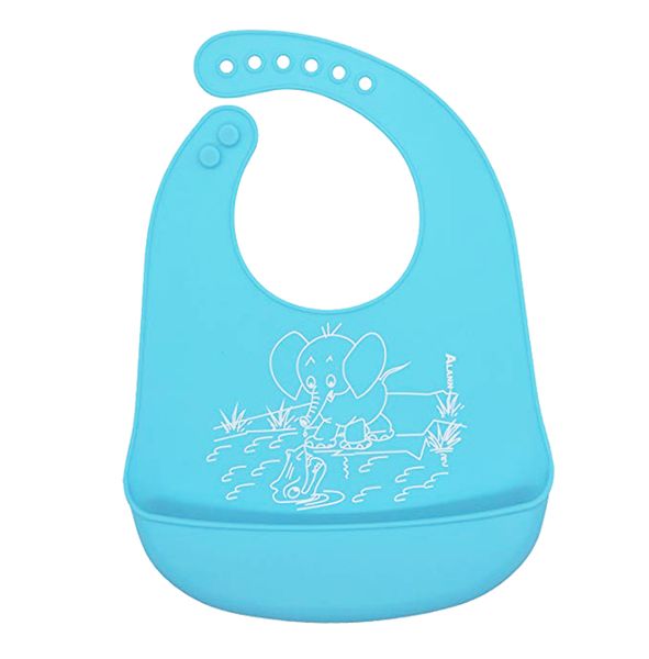 Soft Silicone Baby Bib - Blue