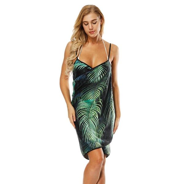 Iconix Sand-Free Beach Towel Wrap - Ferns