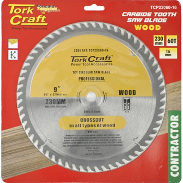 Tork Craft Blade Contractor 230 X 60T 16mm Circular Saw TCT | Shop ...