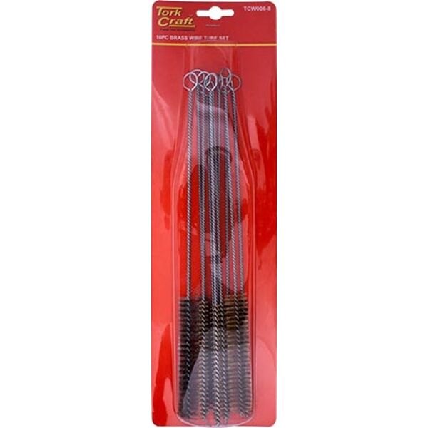 Tork Craft Tube Pipe Brush Set Brass 10pc