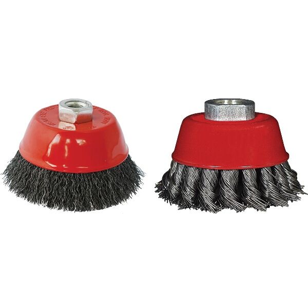 Tork Craft Wire Cup Brush 75mm X M14 Crimped &amp; Knotted Set 2Pce