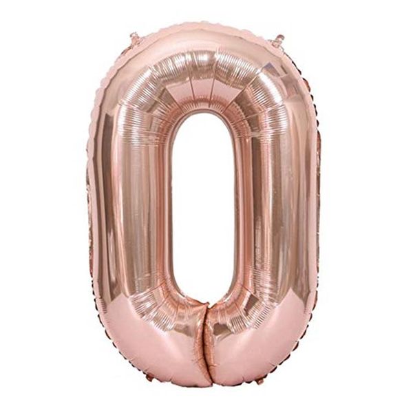 Rose Gold Foil Number Balloon 40" - 0