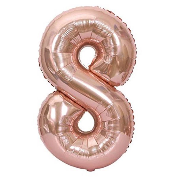 Rose Gold Foil Number Balloon 40" - 8