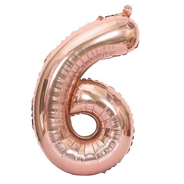 Rose Gold Foil Number Balloon 40" - 6