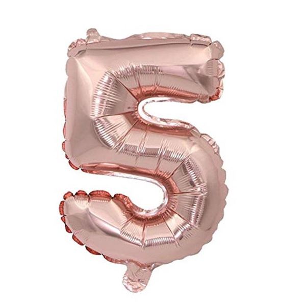Rose Gold Foil Number Balloon 40" - 5