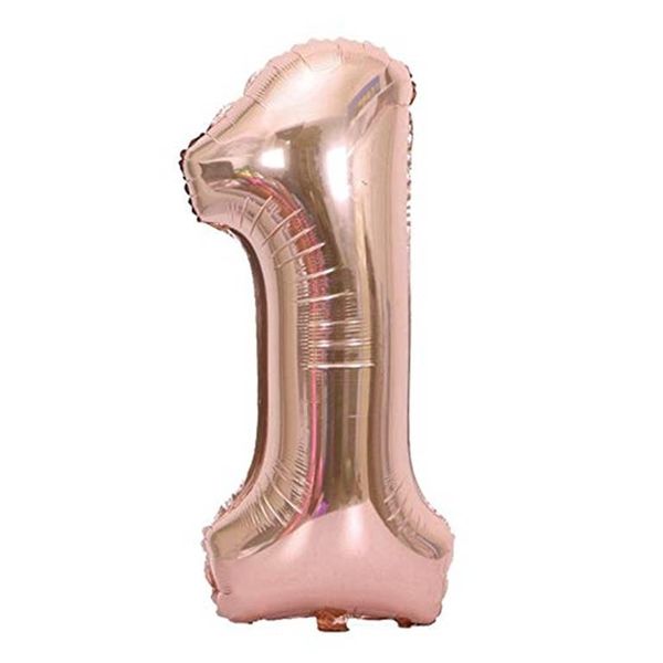 Rose Gold Foil Number Balloon 40" - 1