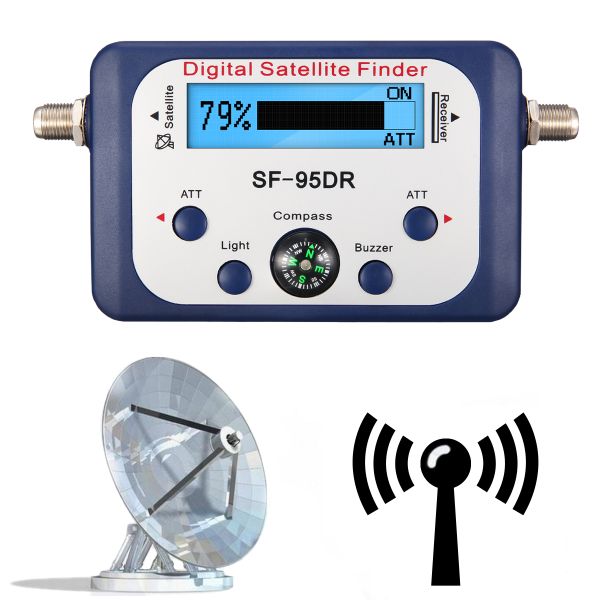 Digital Satellite Finder Meter with LCD Display &amp; with Compass
