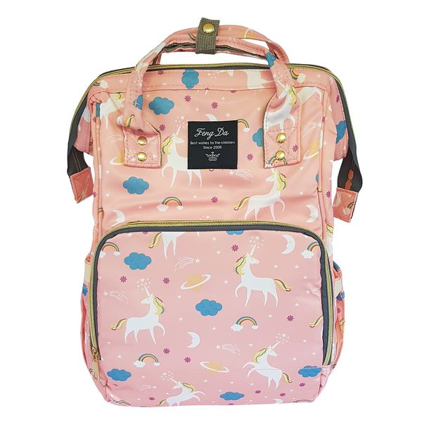 Backpack Nappy Bag - Unicorn Salmon