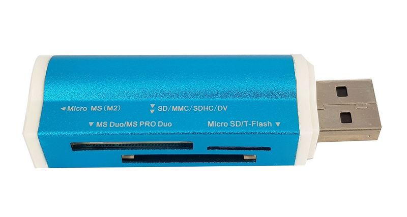 USB Card Reader All-in-One - Blue