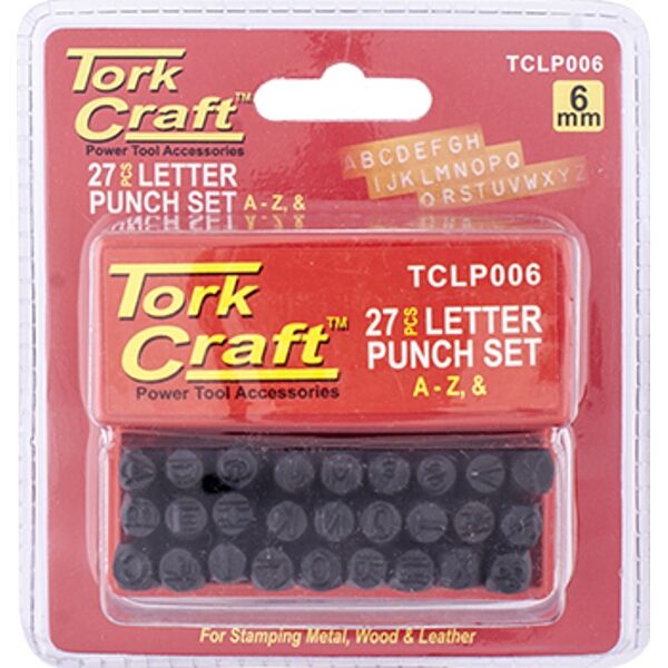 Tork Craft Letter Punch Set 6mm (A-Z) Black Finish