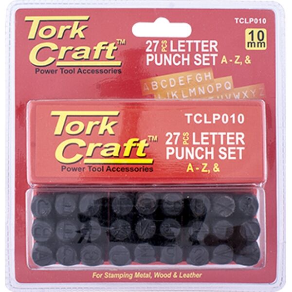 Tork Craft Letter Punch Set 10mm (A-Z) Black Finish