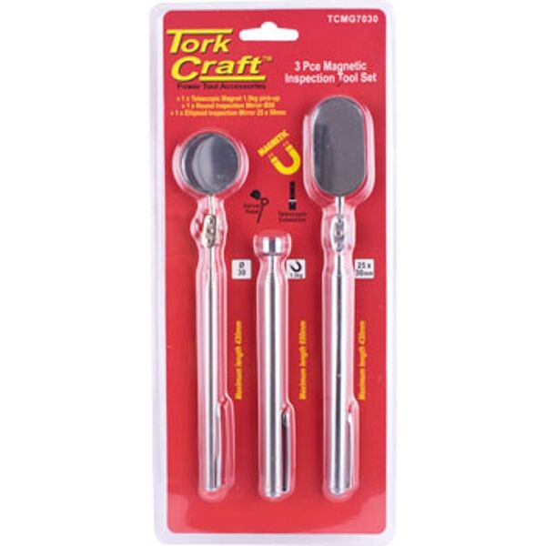 Tork Craft Magnetic Inspection Tool Set 3Pc 2 X Insp. Mirror 1 X Pick Up