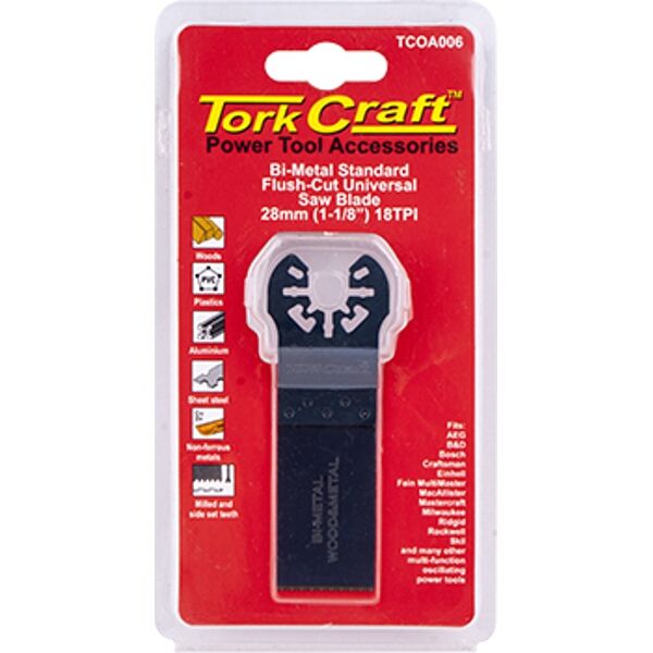 Tork Craft Quick Change Flush Cut Metal Saw Blade 28mm(1-1/8")18Tpi