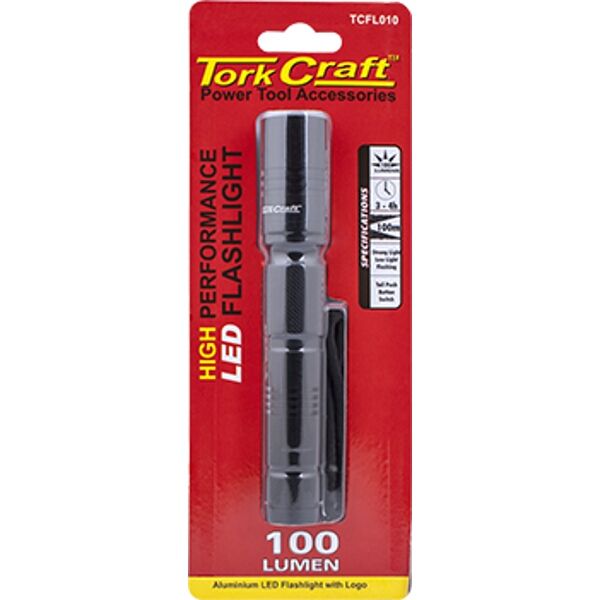 Tork Craft Torch Led Alum. 100Lm Blk Use 2 X Aa Batteries Tork Craft