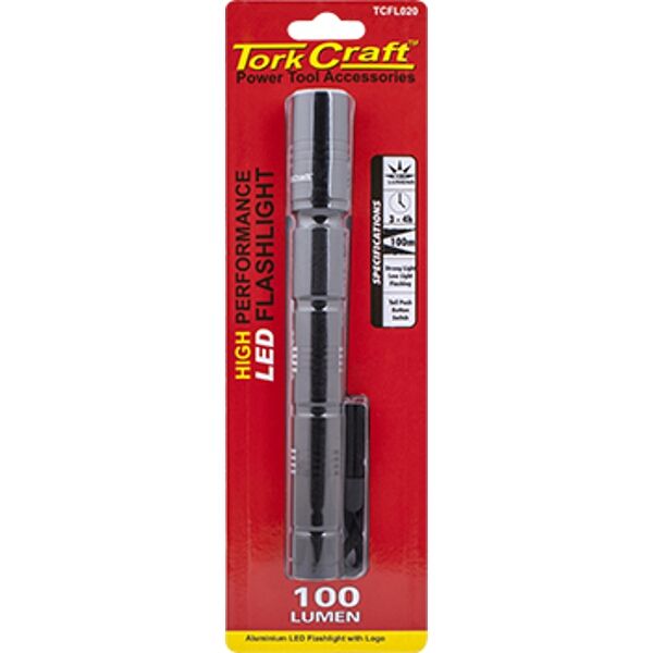 Tork Craft Torch Led Alum.100Lm Blk Use 3 X Aa Batteries Tork Craft
