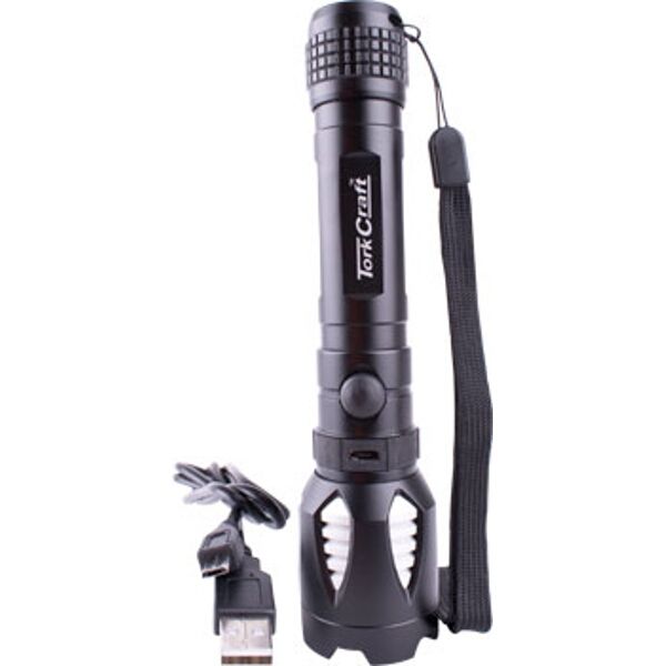 Tork Craft Torch Led Alum 900Lm Blk Rech USB Incl 1X 18650Li-I Bat