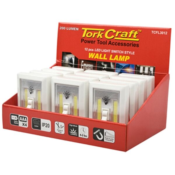 Tork Craft Light Switch Display Box 12Pce Led 200Lm Use 4Xaaa Bat