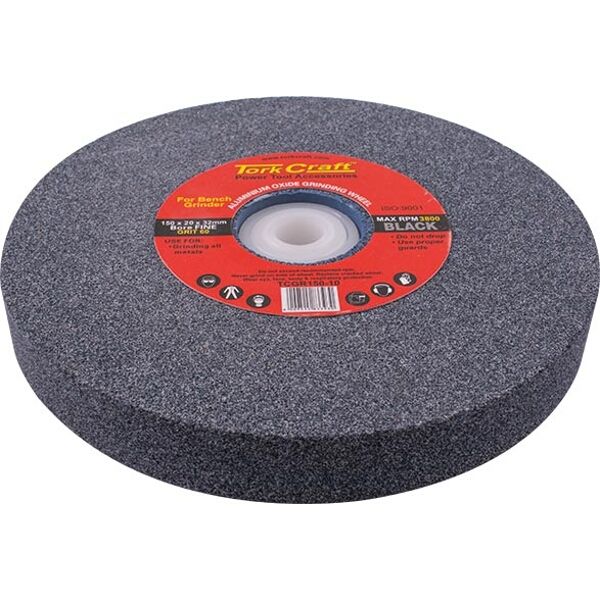 Tork Craft Grinding Wheel 150X20X32mm Bore 60Gr W/Bushes For B/G Black