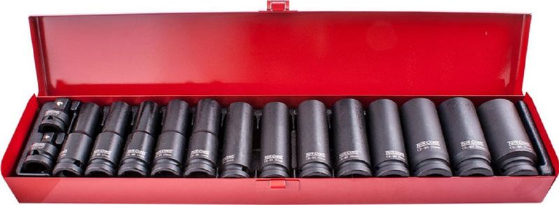 15PC 1/2" Dr Imp Socket Set (10 - 27 + 2 X ADAPTORS 3/8X1/2 &amp; 1/2X3/8 )