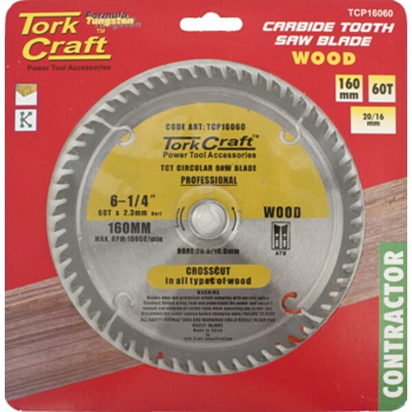 Tork Craft Blade Contractor 160 X 60T 20/16 Circular Saw TCT | Shop ...