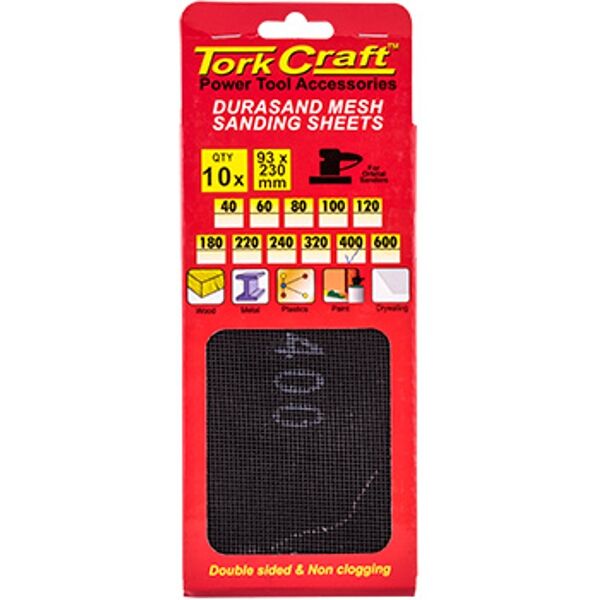 Tork Craft Durasand Mesh Sanding Sheet 400Grit 93 X 230mm 10Pc Per Pack