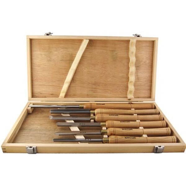 Tork Craft Chisel Set Wood Turning Hss 6 Piece Wooden Case