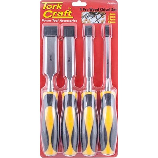 Tork Craft Chisel Set Wood 4 Piece In Blister