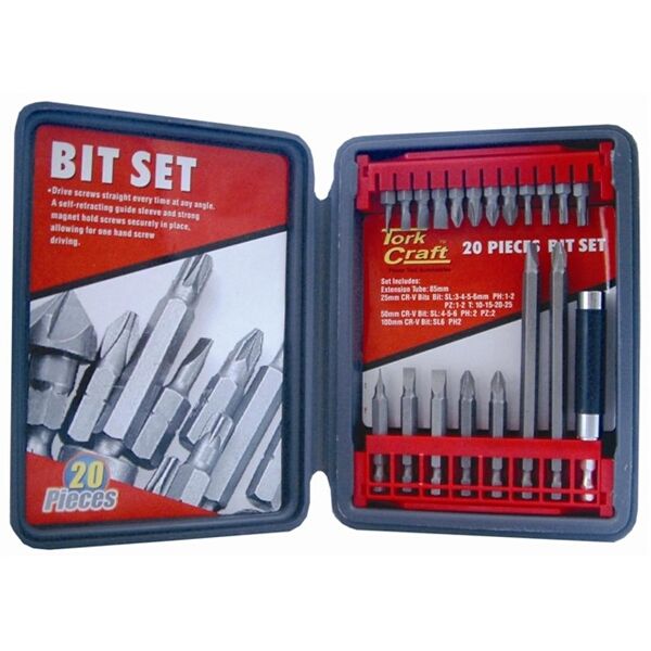 Tork Craft 20 Piece Screwdriving Bit Set