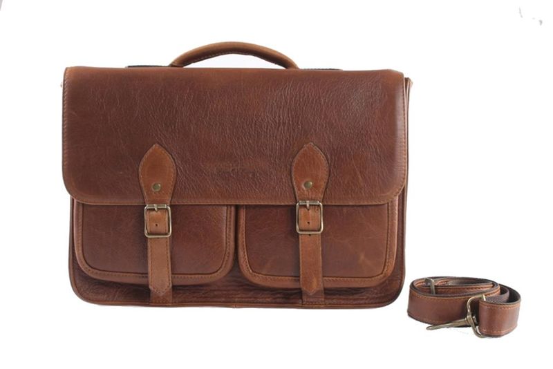 Kingkong Leather 15.6 inch Business Laptop Bag - Brown