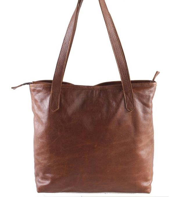 Kingkong Leather Everyday Tote Shopper Bag - Brown | Shop Today. Get it ...