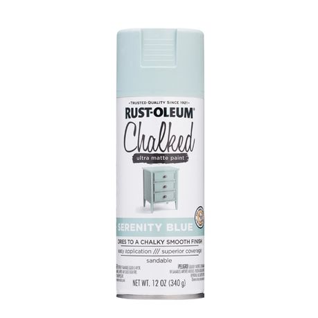 Buy Rust-Oleum 302595 Chalk Spray Paint, Ultra Matte, Serenity Blue, 12 oz,  Can Serenity Blue