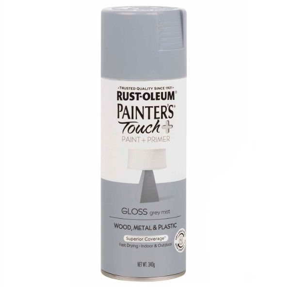 RustOleum General Purpose Painters Touch + Gloss Grey Mist 340g Shop