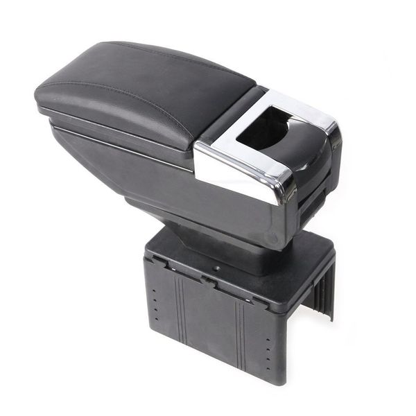 Sliding Storage Armrest Console - Black