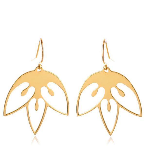 Tulip Flower Earrings - Yellow Gold