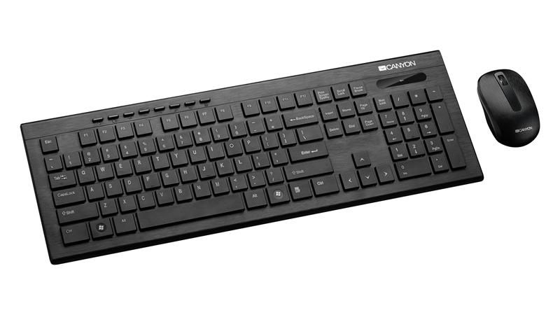 Canyon Wireless 2.4GHz Multimedia Fingerprint-proof Keyboard &amp; Mouse Set